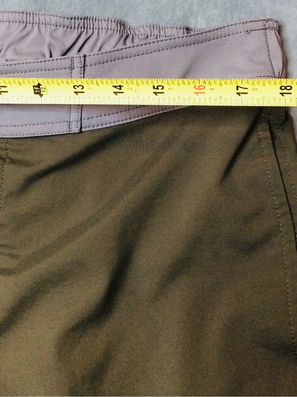 L.L. Bean Olive and Navy Colorblock Swim Board Shorts